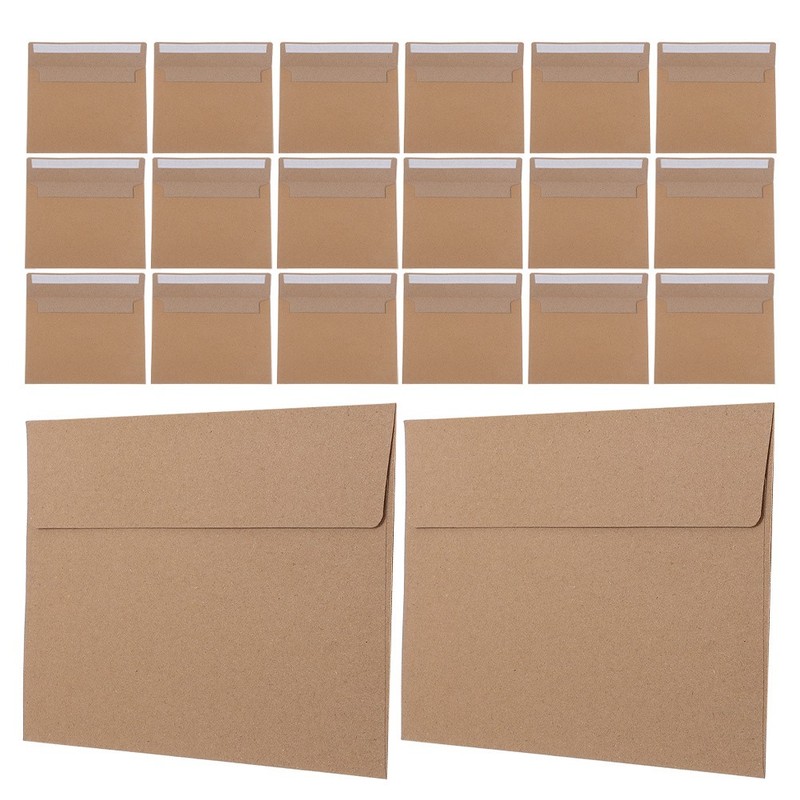 60 Pcs Party Invitation Envelopes Brown Pockets for Greeting Cards