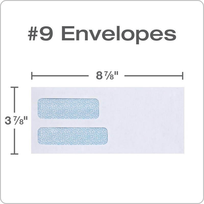 #9 Security Envelopes, 500 Pack, Double Window Self Seal Envelopes for Invoic... gallery