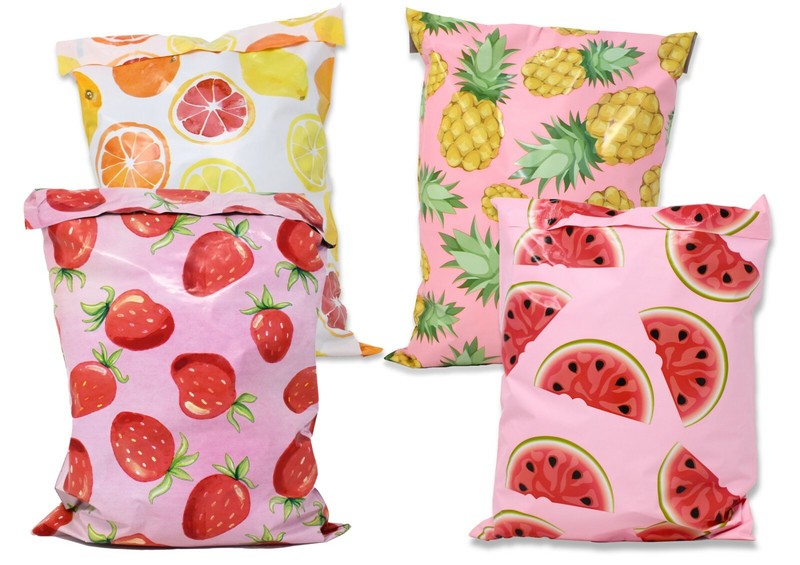 NEW 10×13 Strawberries, Watermelon, Pink PIneapple, Citrus Poly Shipping Mailers