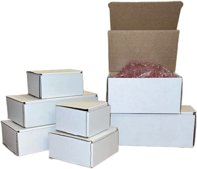 500 6x4x3 White Cardboard Paper Boxes Mailing Packing Shipping Box Corrugated... gallery