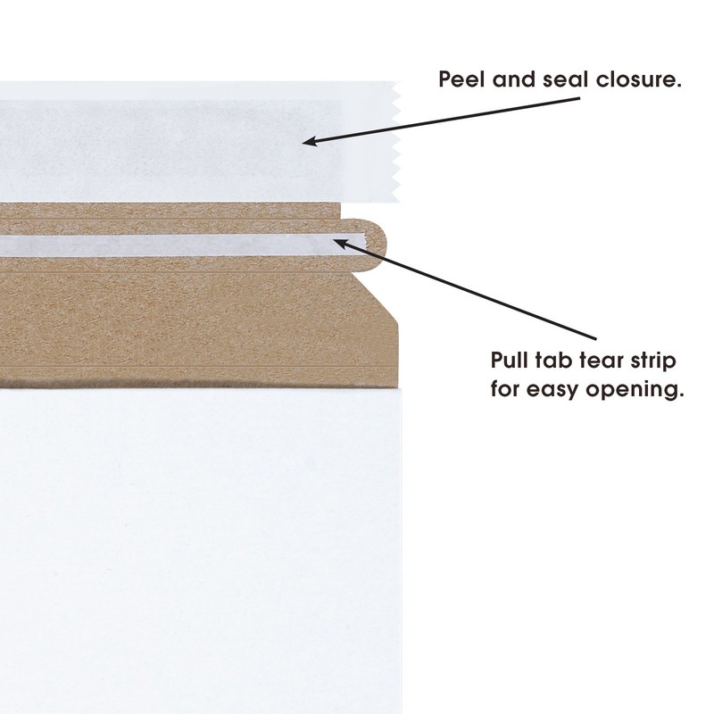 RM2G Gusseted Flat Mailer, 9-1/2" Length x 12-1/2" Width, White (Case of 100) gallery