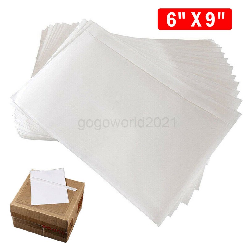 6″ X 9″ Clear Adhesive Packing List Shipping Label Envelopes Pouches 100 – 1000