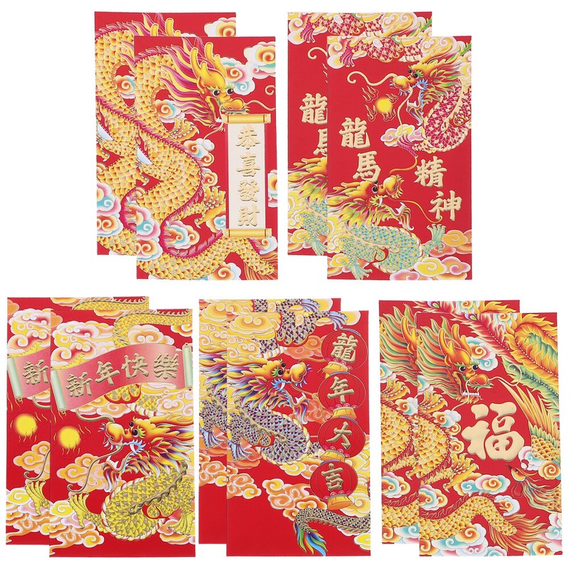 30PCS Chinese Style Red Envelopes Packets Lucky Money Bags 2024 Red Envelopes