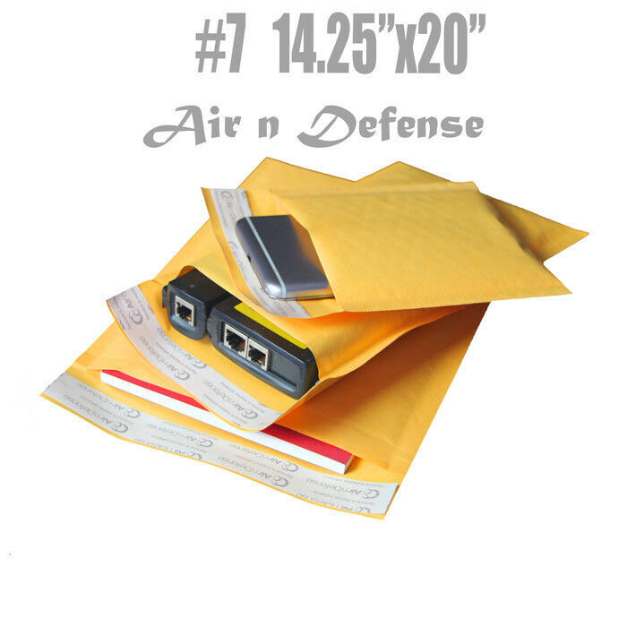 #7 14.25×20 Kraft Bubble Padded Envelopes Mailer Yellow Shipping Bag AirnDefense