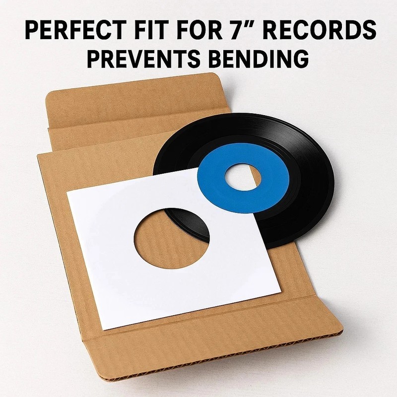 50 - 7.5" x 7.5" Corrugated Filler insert Pads 45 RPM For 7" Record Mailers gallery