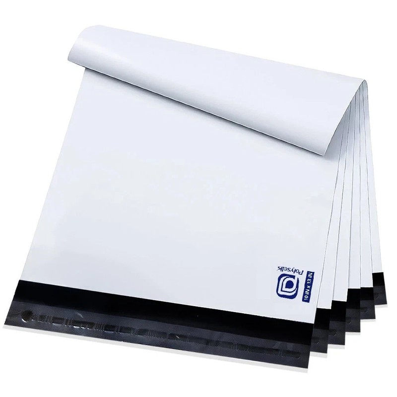 30 New Poly mailers 9″x12″ Bags Plastic Shipping Envelopes – white, black inside