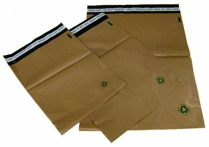 Biodegradable Poly Bag Mailer 200 #8 19 x 24 Brown Unlined Self Seal Envelope