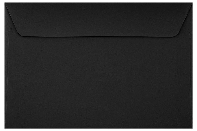 6 x 9 Booklet Envelopes in 80 lb. Midnight Black for Mailing a Business Letter,