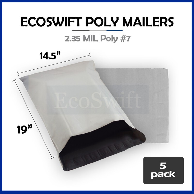 5 14.5×19 ECOSWIFT WHITE POLY MAILERS SHIPPING ENVELOPES BAGS