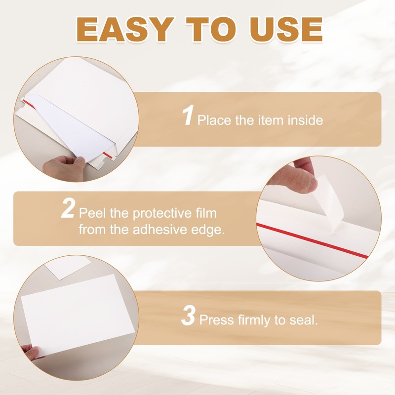 Cardboard Envelopes, (10" x 6.42", White)(100Pcs), Rigid Mailers Shipping gallery