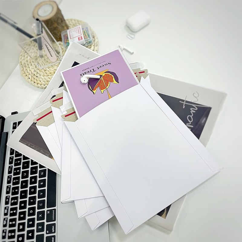 30 Pack White Rigid Mailers 6x8.65 Inches - Can Keep Flat Kraft Cardboard Mai... gallery