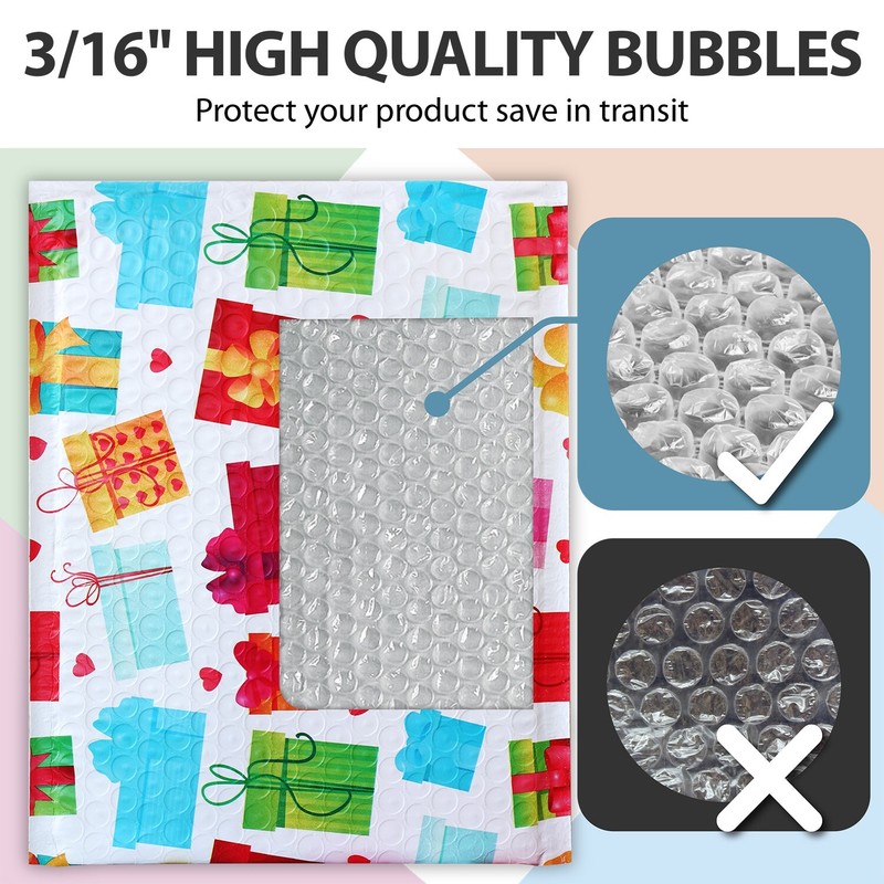 Fosmon [100 PACK] [6.5 x 10 in] Lightweight Bubble Padded Shipping Envelopes Bag gallery