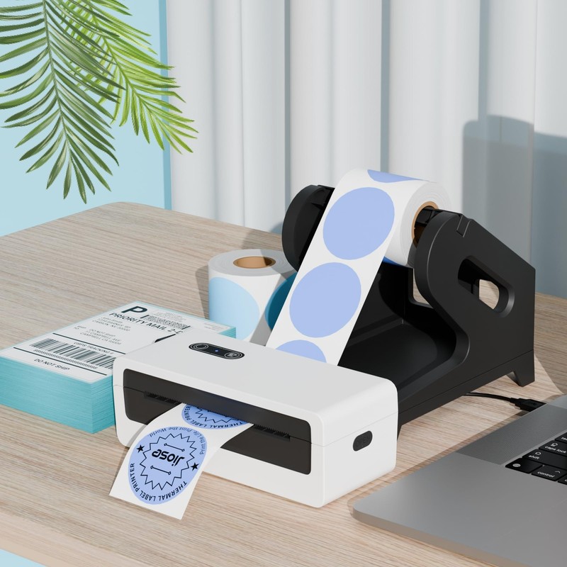 Jiose 4x6 Label Holder - Thermal for Rolls and Fan-Fold Black gallery