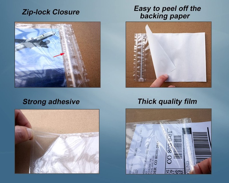 Premium 5'' x 7.5'' Resealable Adhesive Label/documents Pouches (50 Pack) gallery