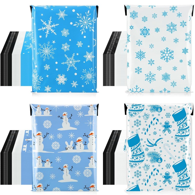 200 Pcs Large Christmas Poly Mailers 10 x 13 Inch Waterproof Christmas Mailer…