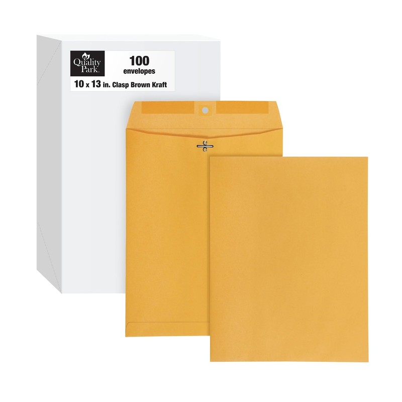 Quality Park 10 x 13 Clasp Envelopes, Gummed, MoistureActivated Adhesive for …