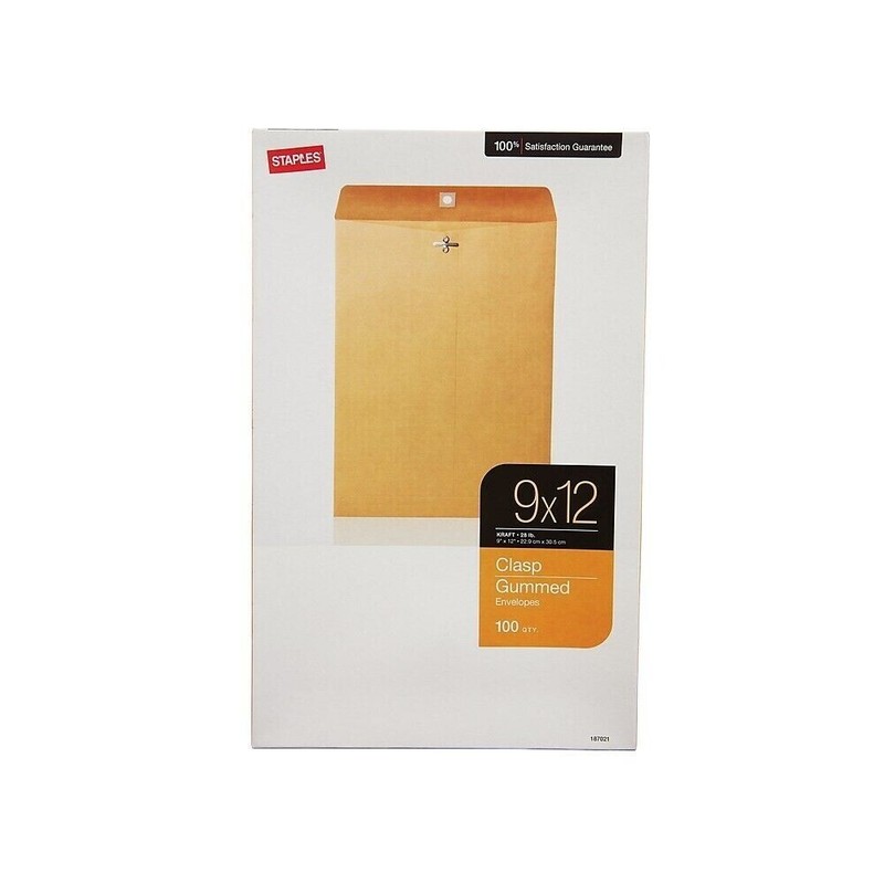 100 Pcs CLASP ENVELOPES 9x12 28lb Kraft Shipping Mailing Gummed Business Manila gallery