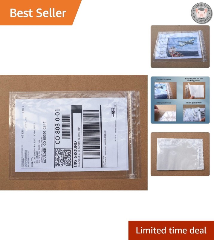 Multi-Use Resealable Shipping Document Pouches 400 Pack – Clear 6.7” x 10”