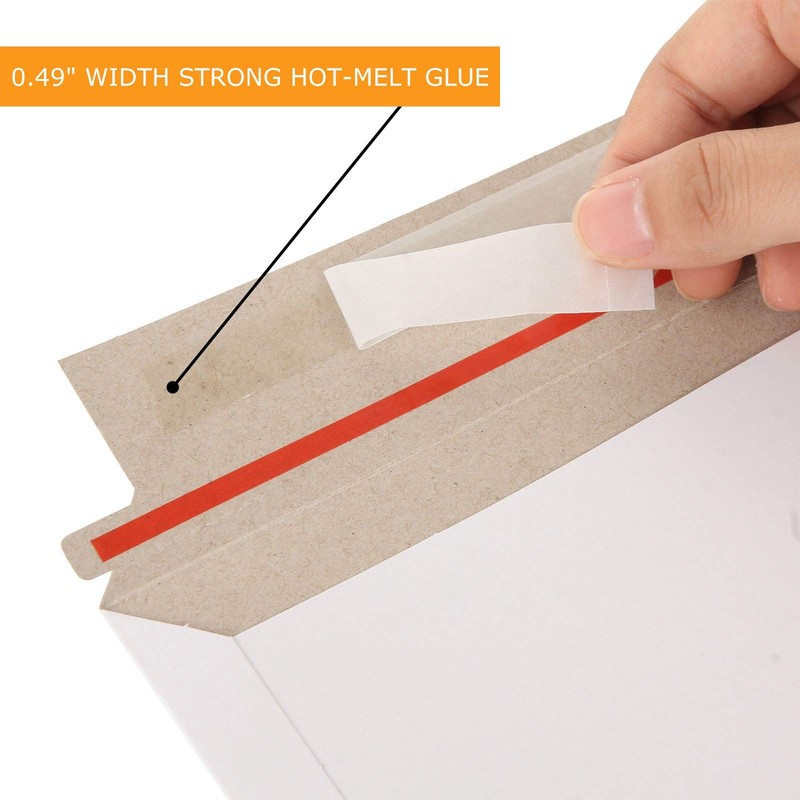 100 Pack Rigid Mailers 6 x 10 Stay Flat Mailer White Self Seal Cardboard Pape... gallery