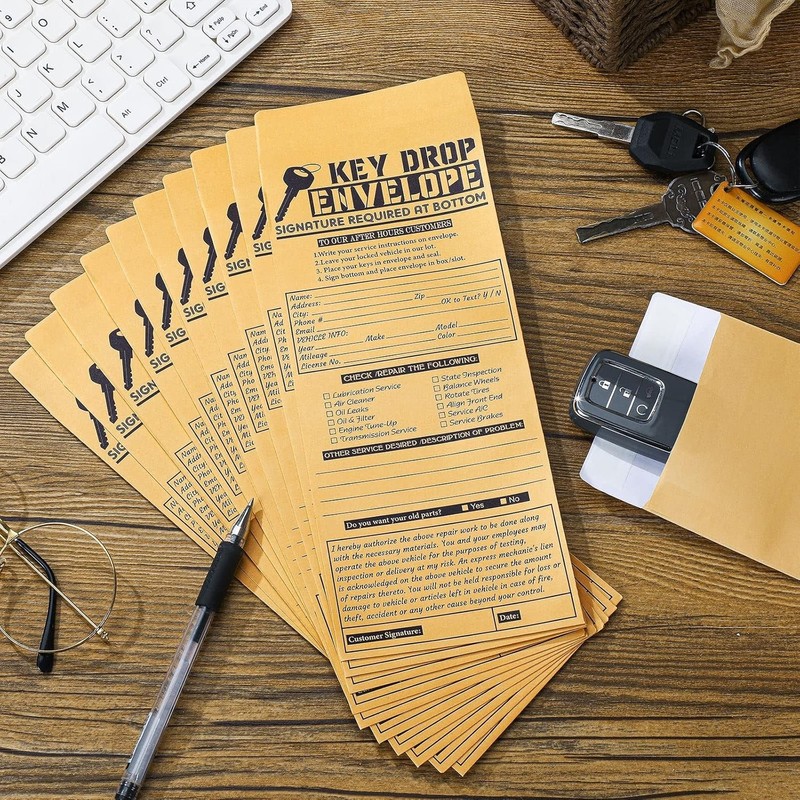 500 Classic Kraft Drop Key Envelopes - Essential for Auto Repair and Mechanics gallery