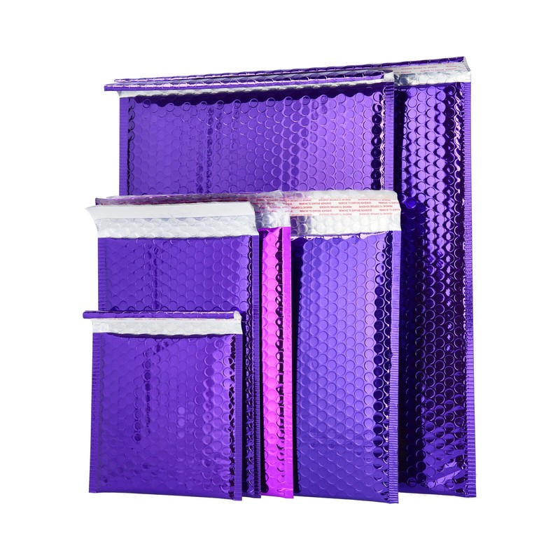 13.75 x 11 Purple Metallic Glamour Poly Bubble Mailers Shipping Envelopes 50 Pcs
