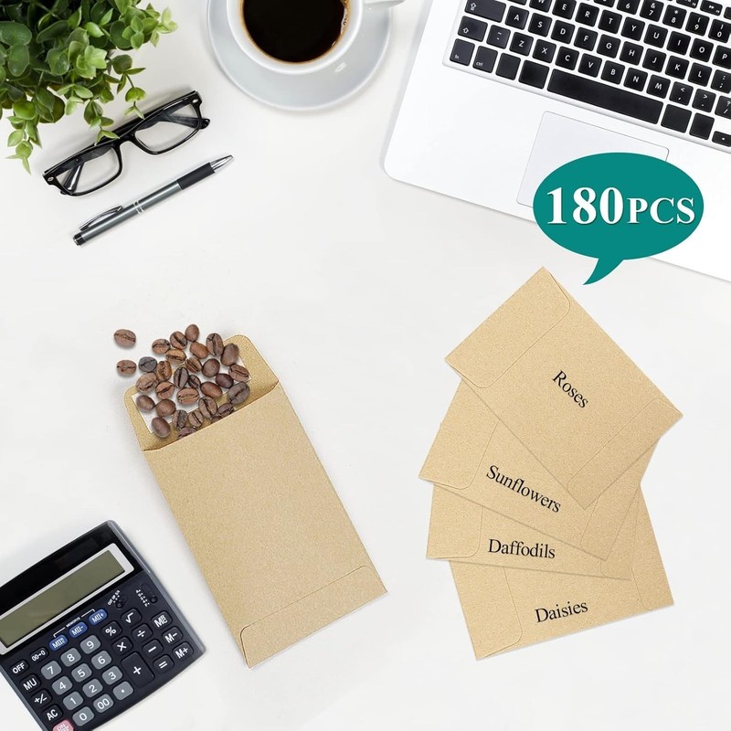 180pcs Small Seed Saving Envelopes Bulk 2.35 X 3.5 Empty Paper Packets for Coins gallery