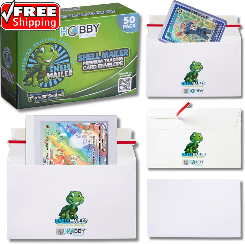 50 Pack Shell Mailer Trading Card Envelopes by , 7″ X 4.35″ Trading Card Mailers