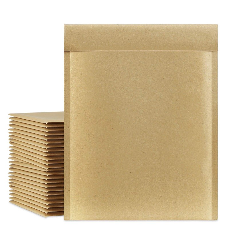 UCGOU Natural Kraft Bubble Mailers 9.5×14.5 Inch 25 Pack Brown Padded Envelop…