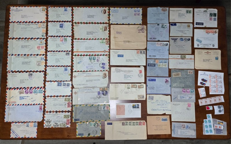 1947 Airmail Envelopes Lot Mexico, Paris, India, Chile etc to Allis Chalmers USA