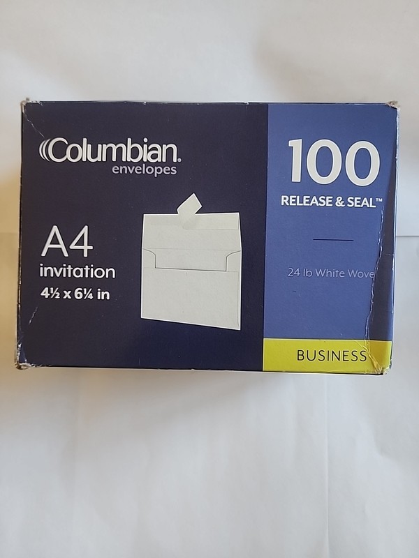 100 Pack White A4 Envelopes 4-1/4 X6-1/4 A4(4-1/4 X 6-1/4) 100 PCS,