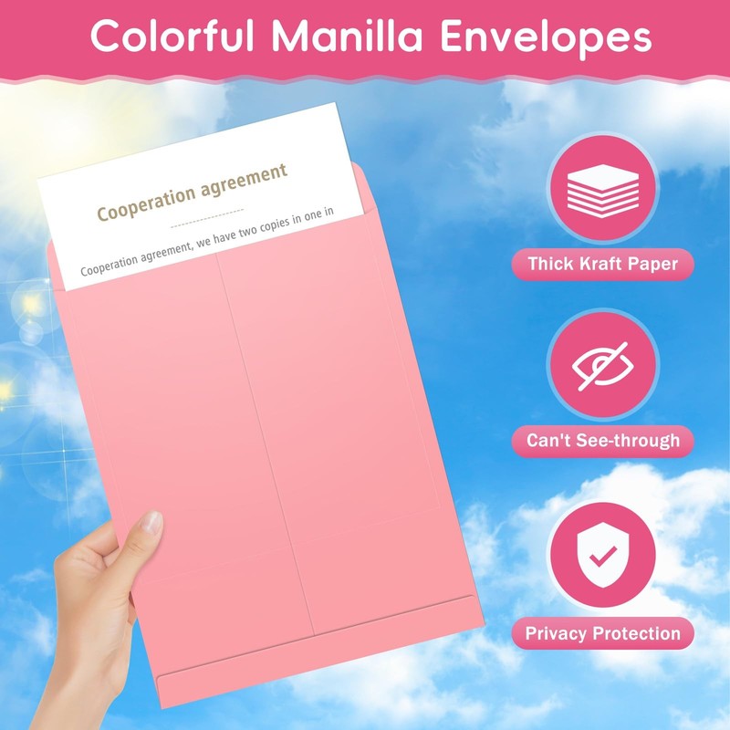 25 Pack Colored Mailing Envelopes, 9 x 12 Inches Self-Seal Colorful Manilla E... gallery