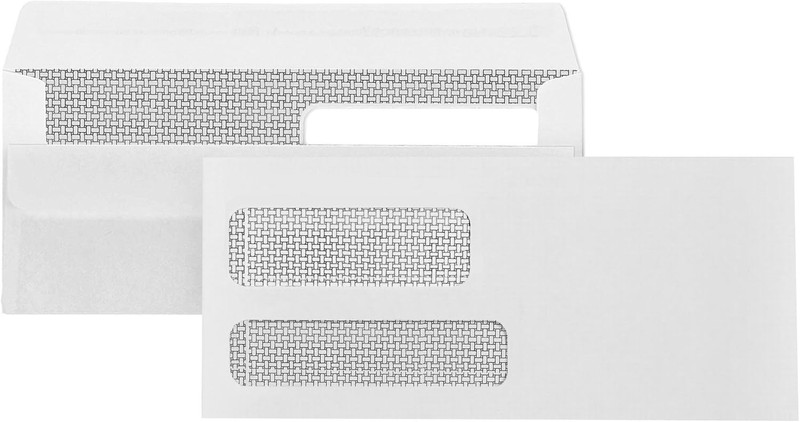 500 No. 9 Flip and Seal Double Window Security Envelopes – Designed for Quickboo
