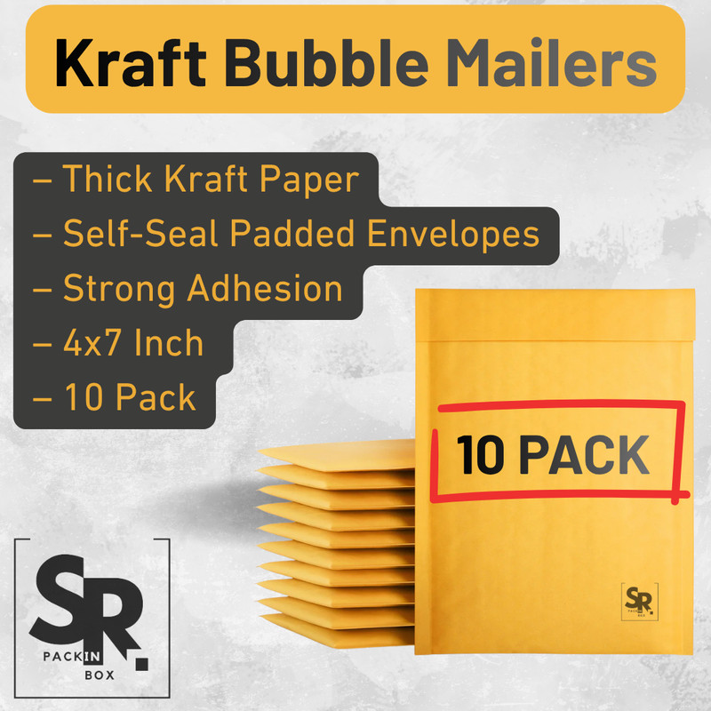 Kraft Bubble Mailers 5×7 Peel & Seal Padded Envelopes for Shipping Supplies