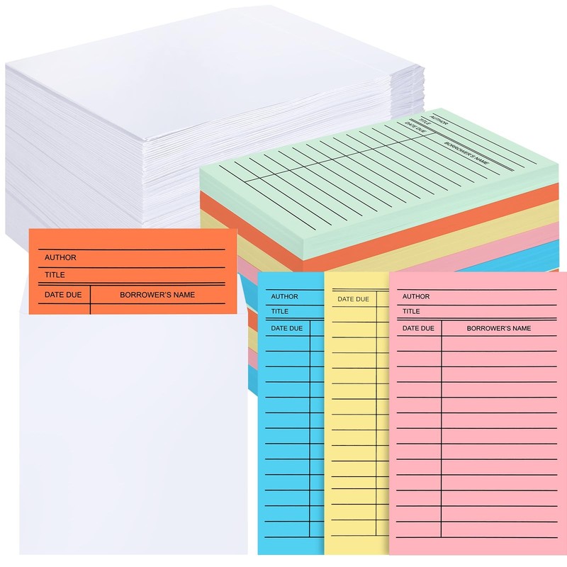Ireer 500 Pcs Library Card Pockets Book Pockets Self Adhesive Due Date Cards …