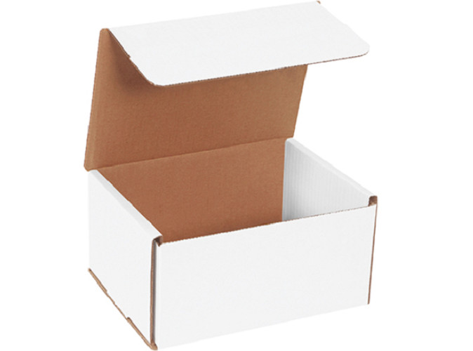 Choose 50-200 boxes 8 x 6 x 4" Corrugated Mailer White Cardboard Folding Carton gallery