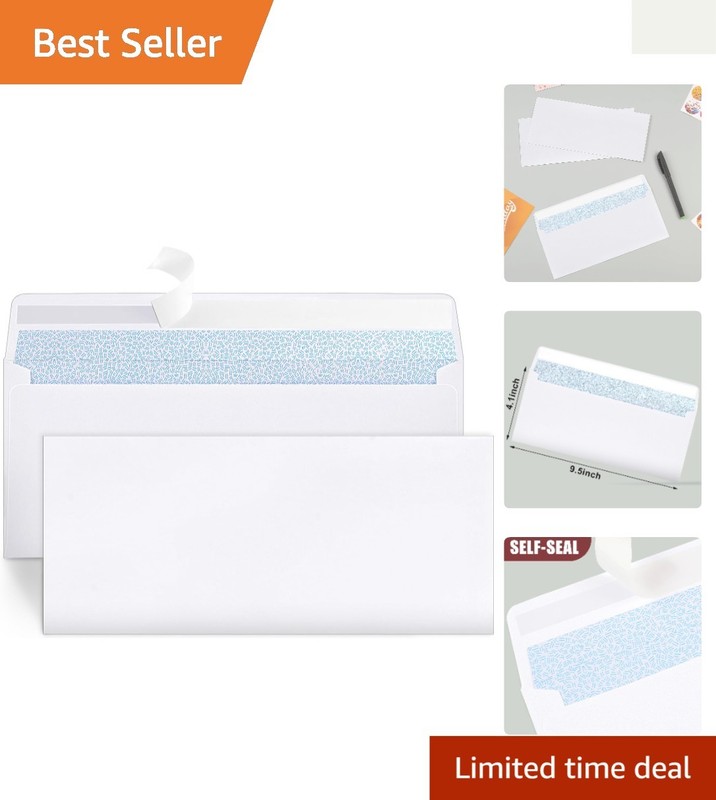 Durable White #10 Envelopes – 72 Count Pack for Professional Correspondence