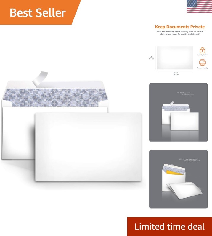 Convenient 300-Pack of Security-Tinted Envelopes for Secure Document Shipping