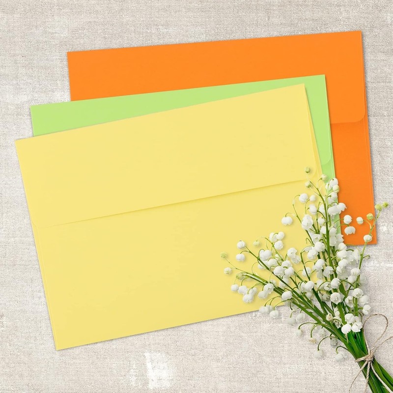 50 Pack 5X7 Envelopes, 5.25 X 7.25 Inch, 120 Gsm Thick Paper Self Seal Colorful gallery