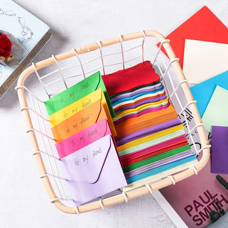 Mini Envelopes with Cards 100 Pack Self Adhesive Multicolor gallery