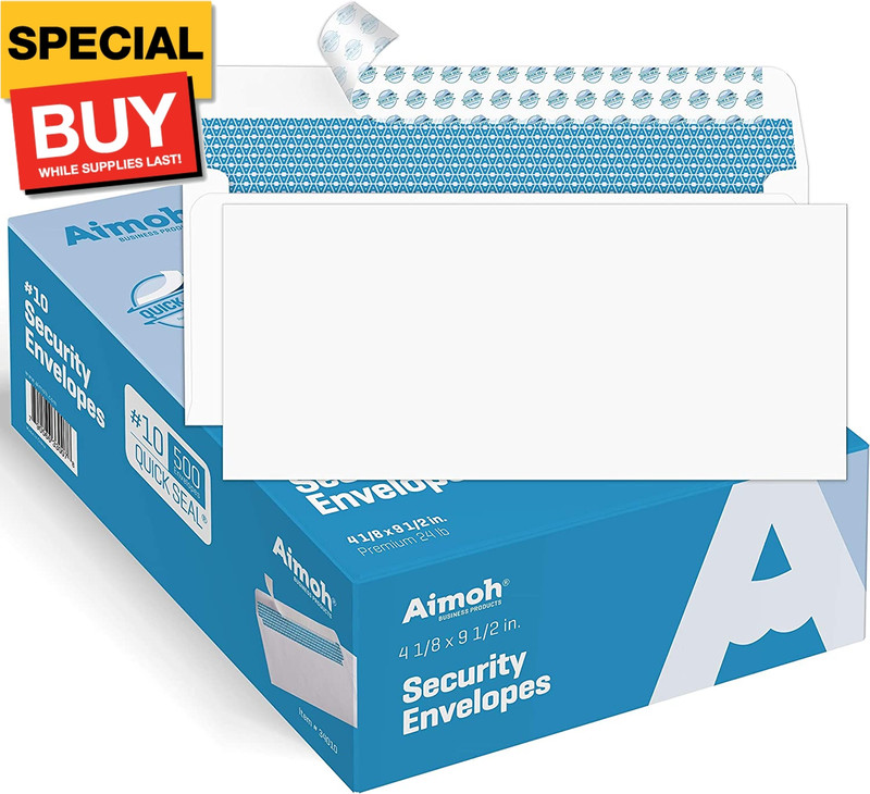 500#10 Security Self Seal Envelopes, Windowless, Premium Security Tint Pattern,