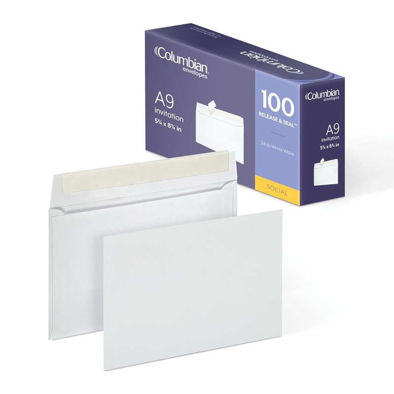 Columbian A9 Envelopes with Self Seal Closure, 5-3/4 X 8-3/4 Inches, 24 Lb. Whit gallery