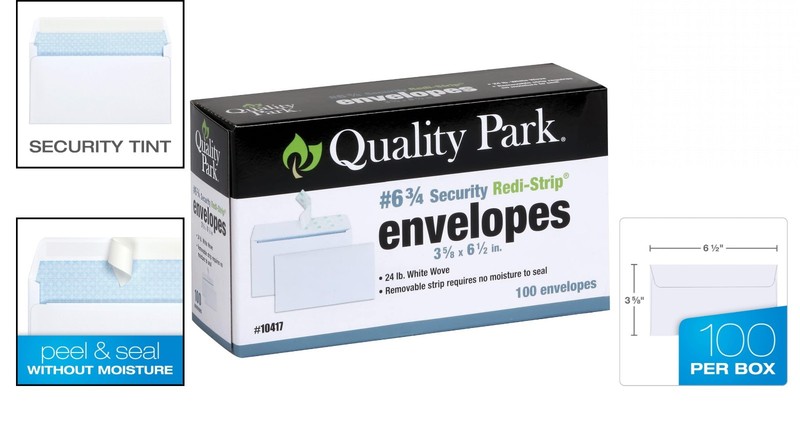 Security Tinted Envelopes with Redi-Strip, 100 Pack, 3-5/8 x 6-1/2 gallery