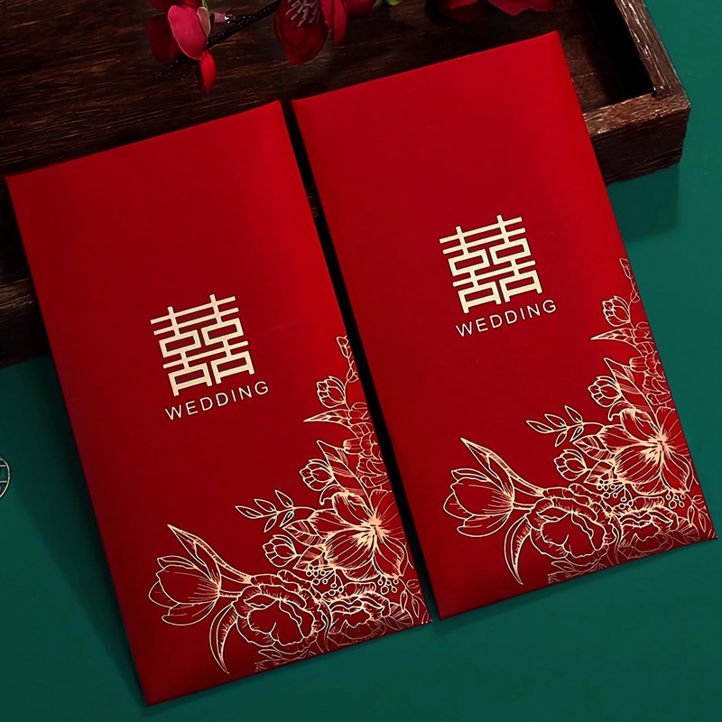 10 Pieces Red Envelopes Chinese Wedding, Lucky Money Envelopes with Retro Pat…