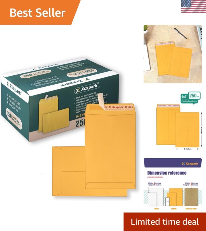 250 PCS 6×9 inches Security Catalog Envelopes Printable Self Seal Envelopes, …