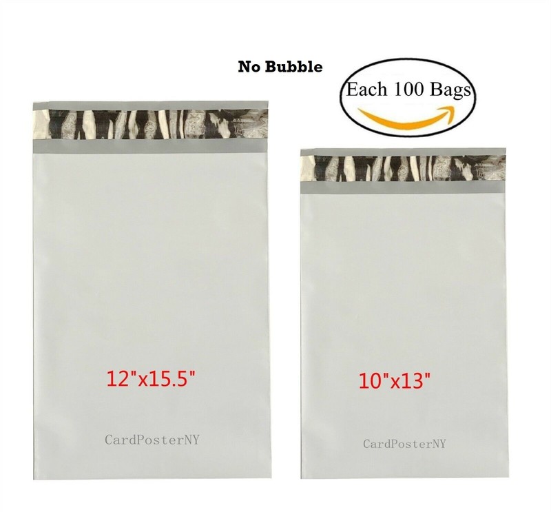 200 Each 100 10×13 12×15.5 Poly Mailers Shipping Envelope Self Sealing Bags 2Mil
