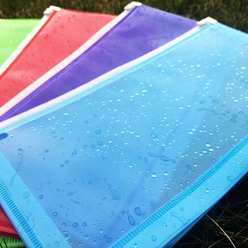Plastic Envelopes with Zip Closure - #10 Booklet Wallet - 5 1/4 x 10 - Assorted gallery