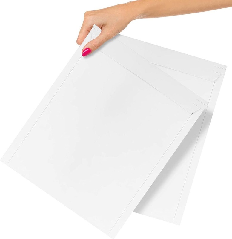 12.75×15 Rigid Stay Flat Kraft Cardboard Mailer w/ Tear Tab White 100 ct