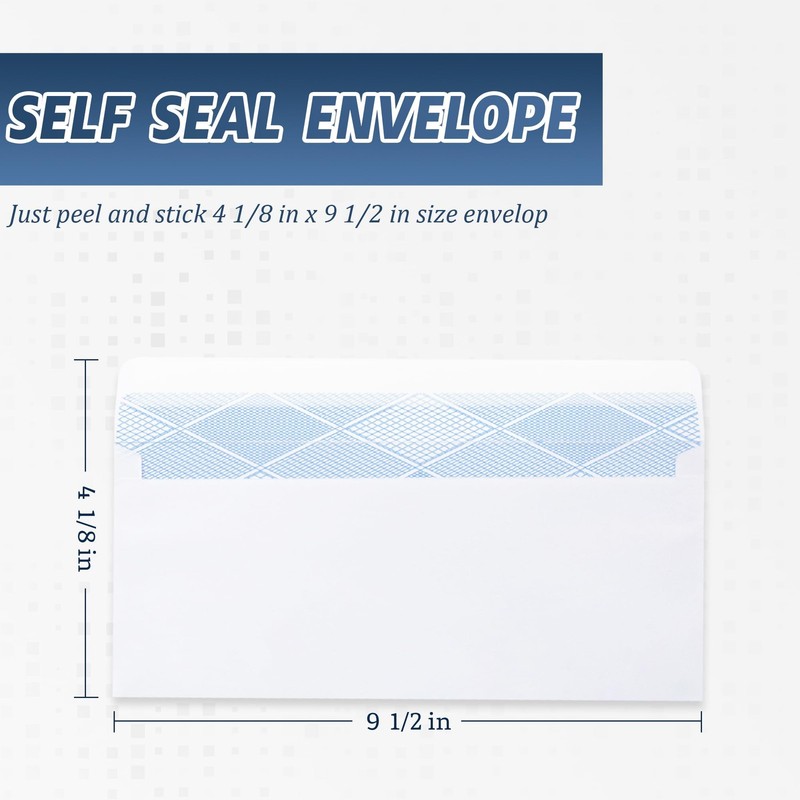 Yeplan 500PCS #10 Envelopes Letter Size Self Seal 4.1 x 9.5 inches, White gallery
