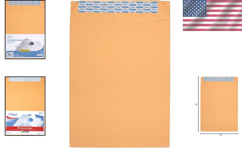 Professional 10x13 Brown Kraft Self-Seal Envelopes - 20 Count Office Essentials gallery