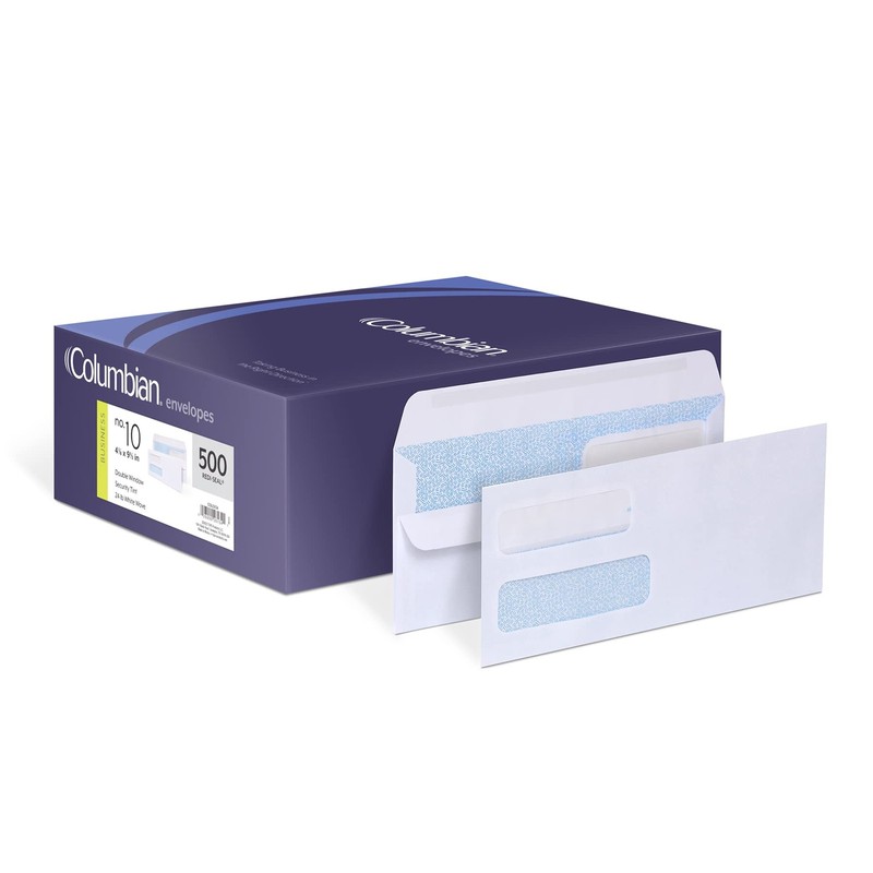 #10 Double-Window Self-Seal Security Envelopes, For Business Statements, Invo…